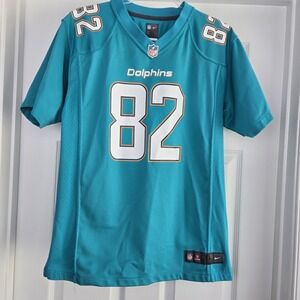 Miami Dolphins Brian Hartline #82 Aqua Nike Game Jersey Size Youth XL NFL